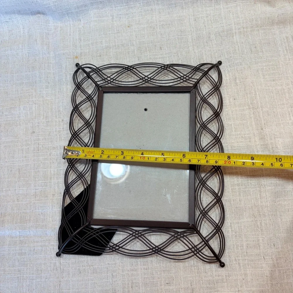 Burnes‎ of Boston 5x7 Photo Frame Dark Bronze Woven Wire Lattice Metal Filigree